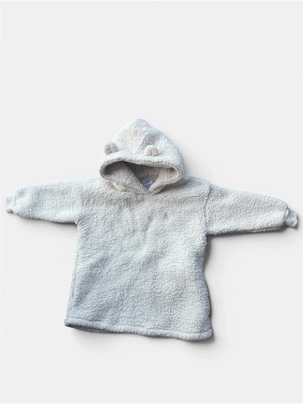 GAP Plush Hooded Kids Pullover - Light Gray